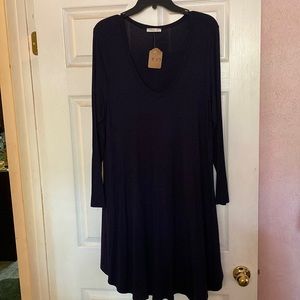 Lollipop Star Navy Dress. Brand New, Never Worn. Size 3XL. Rayon/Spandex Blend